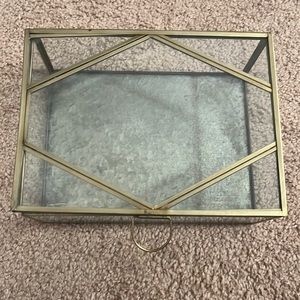 Vintage glass and gold keepsakes box